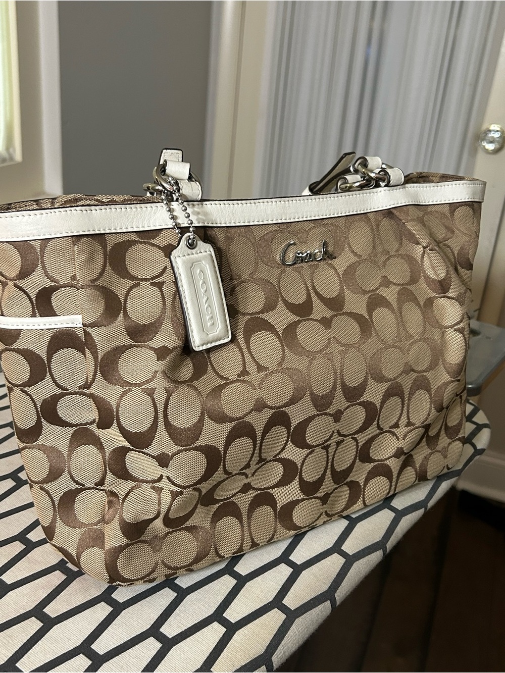 Coach Signature Gallery East West Tote Canvas - Picture 4 of 8